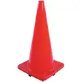 Traffic Cone: Day or Low Speed Roadway (40 MPH or Less), Non-Reflective, 28 in Cone Ht, Orange, PVC
