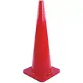 Traffic Cone: Day or Low Speed Roadway (40 MPH or Less), Non-Reflective, 36 in Cone Ht, Orange, PVC