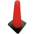 Traffic Cone: 18 in Cone Ht, Orange, Black, PVC, Meets MUTCD Requirements, 3 lb Wt