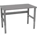 Tennsco Bolted Workbench, Steel, 36" Depth, 35-3/8" to 41-3/8" Height, 60" Width, 2500 lb. Load Capacity