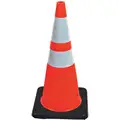 28" Standard PVC Traffic Cone with Bands, Orange
