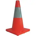 18" Standard PVC Traffic Cone with Bands, Orange