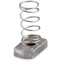 Channel Nut With Spring, Electro-Galvanized Steel