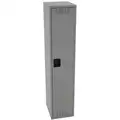 Medium Gray Wardrobe Locker, (1) Wide, (1) Tier Openings: 1, 15" W X 18" D X 72" H
