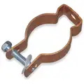 One Piece Pipe Clip: Copper Electro Plated Steel, 3/4 in Pipe Size, 250 lb Max. Load