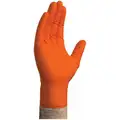 Gloveworks Nitrile Disposable Gloves, XL, 9-1/2", 8 mil, Orange, 100 PK