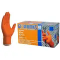 Gloveworks Nitrile Disposable Gloves, M, 9-1/2", 8 mil, Orange, 100 PK