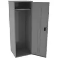 Medium Gray Wardrobe Locker, (1) Wide, (1) Tier Openings: 1, 24" W X 24" D X 72" H