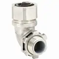 Calbrite Liquid-Tight Connector for Flexible Conduit: 90&deg; Connector, 1/2 in Trade Size, 316 Stainless Steel