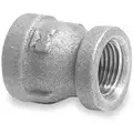 Galvanized Malleable Iron Reducer Coupling, 1" x 3/4" Pipe Size, FNPT Connection Type