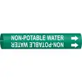 Non-Potable Water Snap-On Pipe Marker, Plastic, Fits Pipe Size O.D.: 3/4" to 1-3/8"