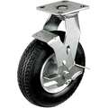 Light Duty, Swivel Plate Caster with Pneumatic Wheels; 295 lb. Load Rating, 9" Wheel Dia.