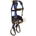 Belted Construction Full Body Harness with 425 lb. Weight Capacity, Blue/Black, S/M