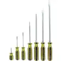 Stanley Magnetized Tip Screwdriver Set: 7 Pieces, Slotted / Square Tip, 1/4 in / 3/8 in / 5/16 in Tip Size
