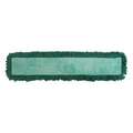 Tough Guy Dust Mop: Tabs/Pockets, Microfiber, 36 in Wd, 5 in Dp, Launderable, Green, Slide On