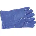 Welding Glove, L, Leather, 13", Blue, 1 PR