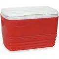 32 qt. Chest Cooler with Ice Retention Up to 1 day; Red Cooler with White Lid