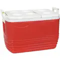 60 qt. Chest Cooler with Ice Retention Up to 2 days; Red Cooler with White Lid