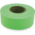 P VC Flagging Tape; 150 ft. L x 1-3/16" W, 4 mil Thick, Lime Green