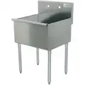 Scullery Sink, Stainless Steel, 24" Overall Length, 24 1/2" Overall Width, 14" Bowl Depth