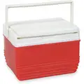 4.75 qt. Personal Cooler with Ice Retention Up to 12 hr; Red Cooler with White Lid