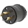 Hubbell Wiring Device-Kellems 30A Industrial Grade Non-Shrouded Locking Plug, Black; NEMA Configuration: L14-30P
