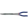 Westward Bent Long Nose Plier: 2 in Max Jaw Opening, 13 1/4 in Overall Lg, 2 7/8 in Jaw Lg, 1/8 in Tip Wd