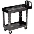 Rubbermaid Polyethylene Raised Handle Deep Shelf Utility Cart, 500 lb. Load Capacity, Number of Shelves: 2