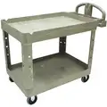 Rubbermaid Polypropylene Raised Handle Deep Shelf Utility Cart, 500 lb. Load Capacity, Number of Shelves: 2