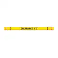 Polyethylene Clearance Bar; 7-3/8"O.D., 120" L, Yellow with Red Stripes