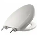 Hospitality Heavy Duty Plastic Whisper Close Toilet Seat, Elongated, With Cover, 18-5/8" Bolt to Sea