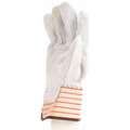Condor Cowhide Leather Work Gloves, Safety Cuff, Red Striped, Size: L, Left and Right Hand