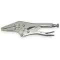 Westward Long Nose Locking Pliers, Jaw Capacity: 2", Jaw Length: 1-3/4", Jaw Thickness: 3/8