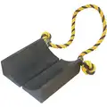General Purpose Double with Rope or Chain, Rubber Wheel Chock; Max. Vehicle Weight: Not Rated; 8" D x 2-1/2" H x 3-5/8" W, Black