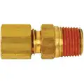 Male Connector, Compression Fitting, Brass, 3/16" x 1/8"