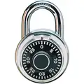 Battalion Combination Padlock, Not Resettable Center-Dial Location, 3/4" Shackle Height