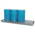 Denios Drum Spill Containment Pallet: For 4 Drums, 66 gal Spill Capacity, 2,400 lb Load Capacity