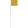 Presco Products Co Yellow Marking Flag, 4" Flag Height, Solid Pattern, Blank