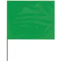 Presco Products Co Green Marking Flag, 2-1/2" Flag Height, Solid Pattern, Blank
