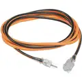 Power First 10 ft. Indoor, Outdoor Lighted Extension Cord; Max Amps: 15.0, Number of Outlets: 1, Orange with Bla