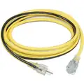 Power First 10 ft. Indoor, Outdoor Lighted Extension Cord; Max Amps: 15.0, Number of Outlets: 1, Yellow with Bla