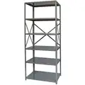 Hallowell Freestanding, Open Metal Shelving; 800 lb. Shelf Weight Capacity, 24" D x 87" H x 36" W, Gray