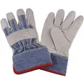 Condor Leather Gloves: XL ( 10 ), Cowhide, Premium, Glove, Full Finger, Safety Cuff, Blue, Pr, 1 PR
