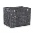 Orbis Collapsible Bulk Container, Black, 50" H x 62-1/2" L x 48" W, 1 EA