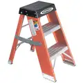 Werner 3-Step, Fiberglass Step Stand with 375 lb. Load Capacity, Black/Orange