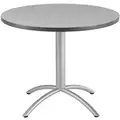 Round Cafe Table, Gray, Height: 30", Dia.: 36"