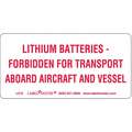 Lithium Batteries - Forbidden Aboard Passenger Aircraft Paper Forbidden Lithium Battery Label