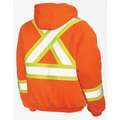 Tough Duck Hi-Visibility Orange 100% Polyester High Visibility Hooded Sweatshirt, Size: 3XL, ANSI Class 2