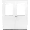 Double Door w/Glass,Steel,84Hx72W,White