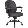 Black Polyester Executive Chair 21" Back Height, Arm Style: Fixed